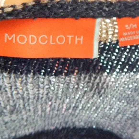 Modcloth Blue Green Striped Open Cardigan - Picture 2 of 3